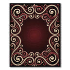 Elegant Crimson Swirl Rope Border Rug