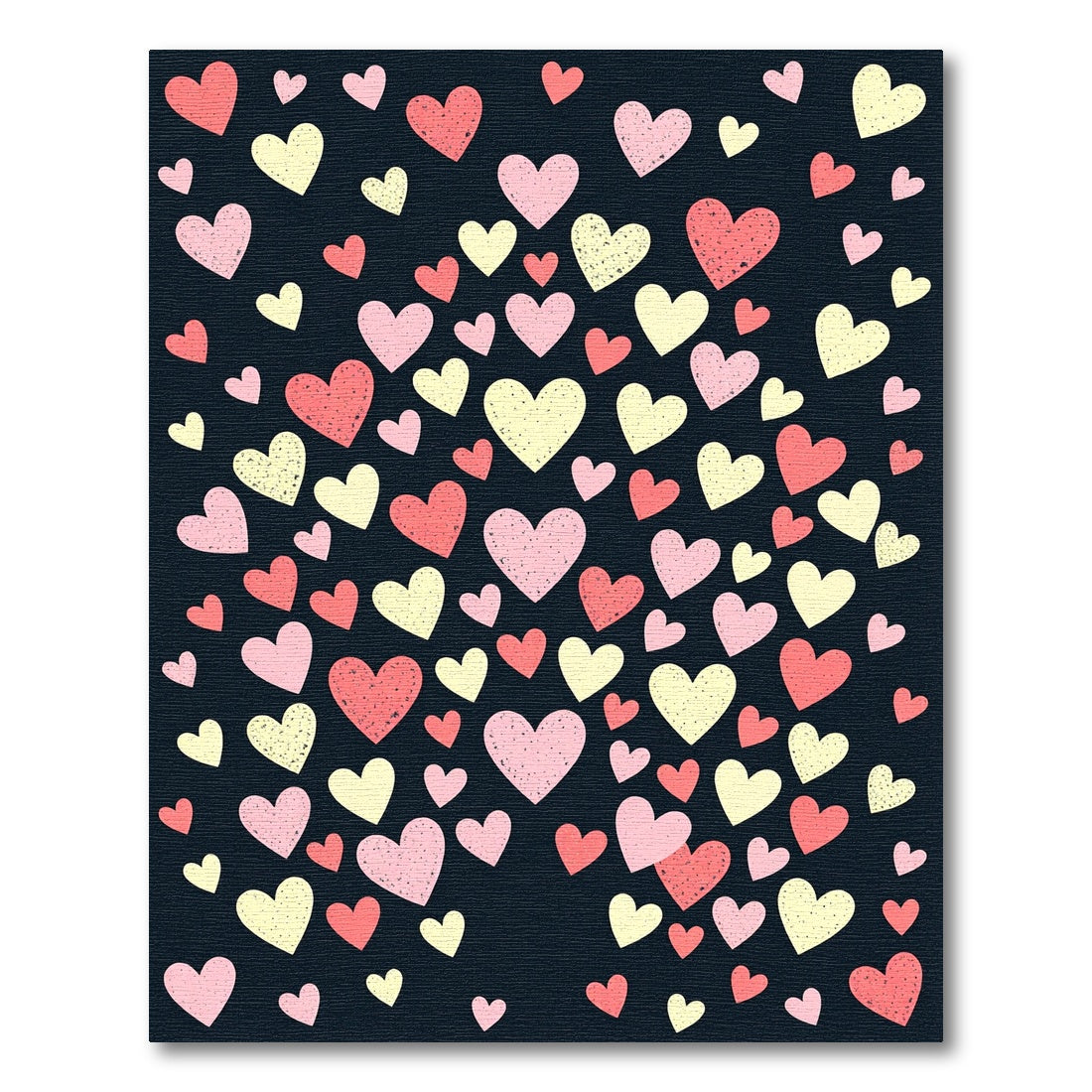 Pink and Cream Whimsical Hearts Rug