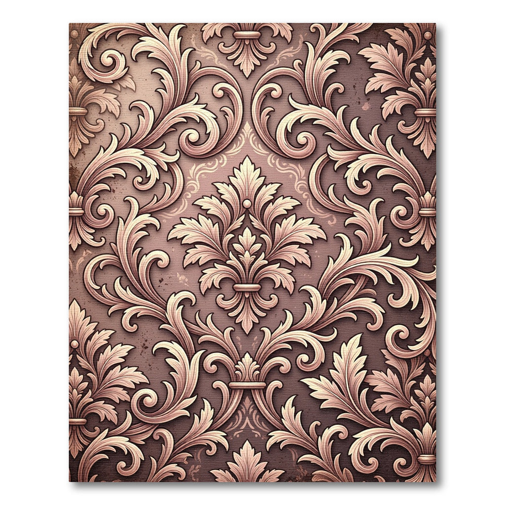 Baroque Bronze Rococo Scrollwork Rug