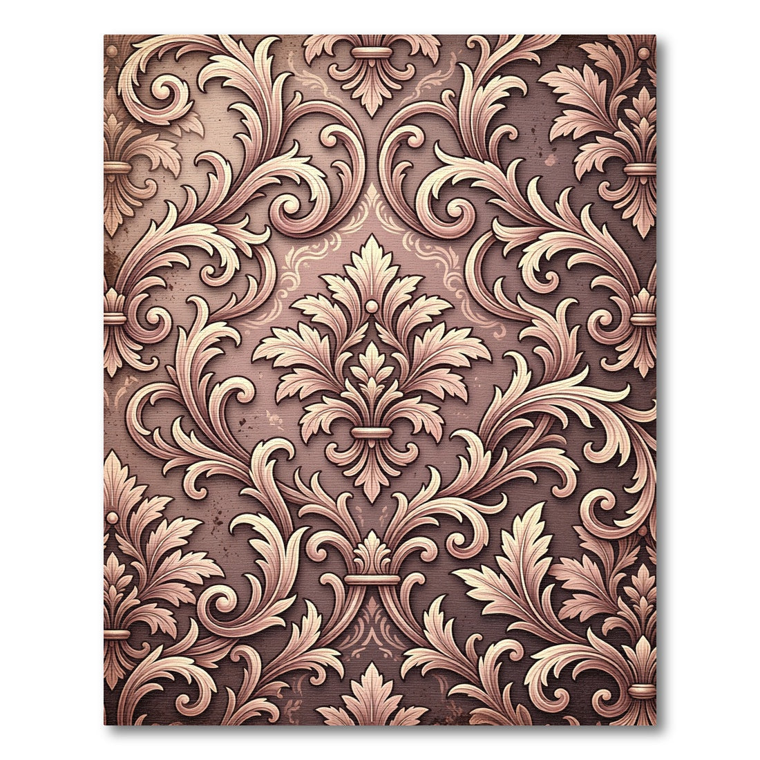 Baroque Bronze Rococo Scrollwork Rug