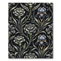 Monochromatic Floral Art Nouveau Botanical Rug
