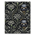 Monochromatic Floral Art Nouveau Botanical Rug