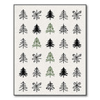 Simple Pine Tree Collection Black Green Rug