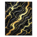 Black Gold Marble Vein Swirl Rug