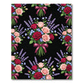 Romantic Crimson Rose and Lavender Bouquet Rug