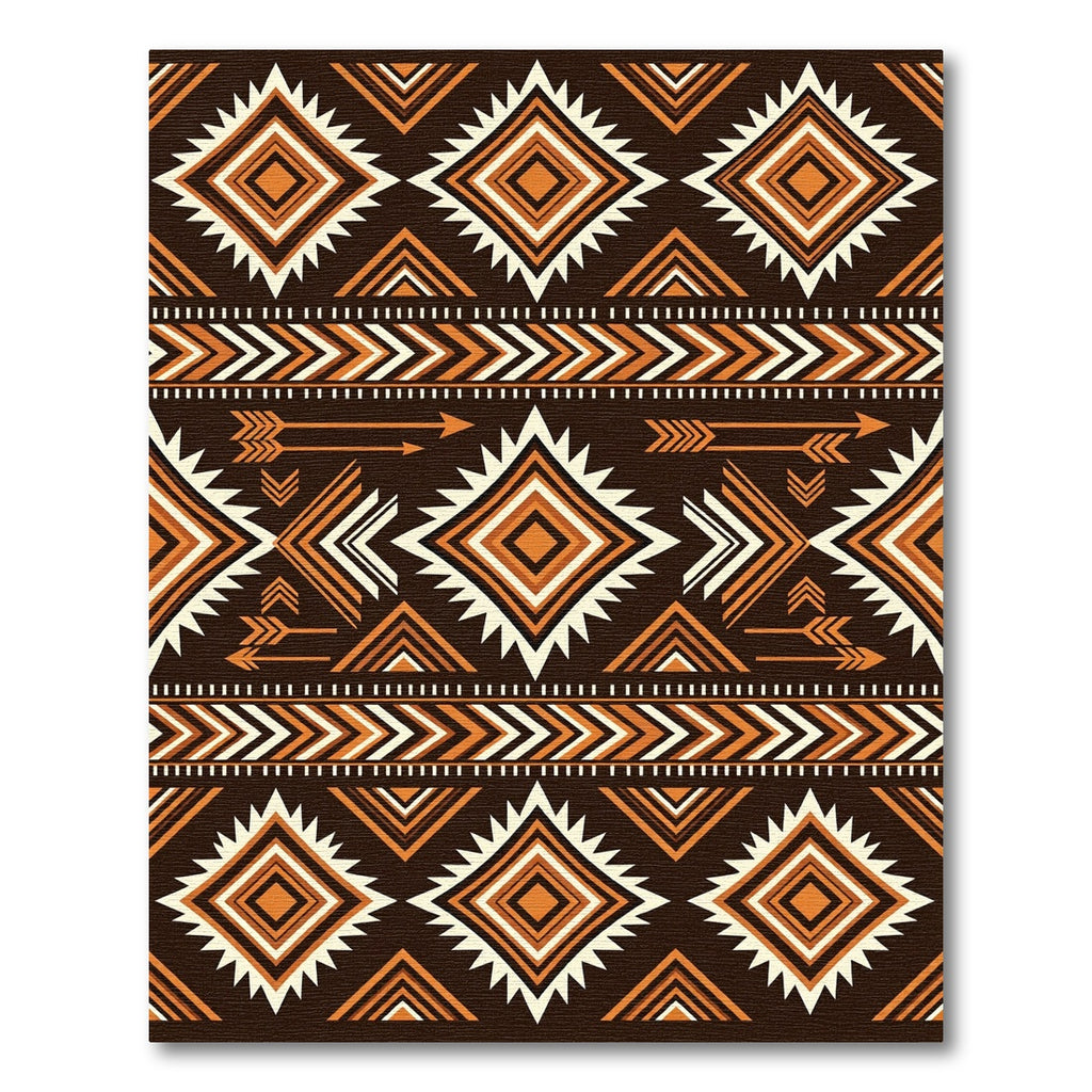 Geometric Diamond Arrow Earthy Tone Rug