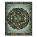 Sage Botanical Floral Medallion Garden Rug