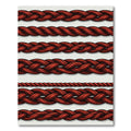 Crimson Braided Rope Lines Rug