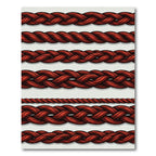 Crimson Braided Rope Lines Rug