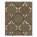 Elegant Gold and Charcoal Floral Medallion Rug