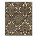 Elegant Gold and Charcoal Floral Medallion Rug