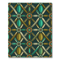 Ornate Teal and Olive Geometric Bloom Rug