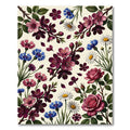 Vibrant Berry Floral Multi-Bloom Tableau Rug