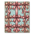 Vintage Pink Ribbon Pastel Grid Rug