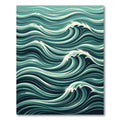 Deep Teal Rolling Ocean Wave Rug