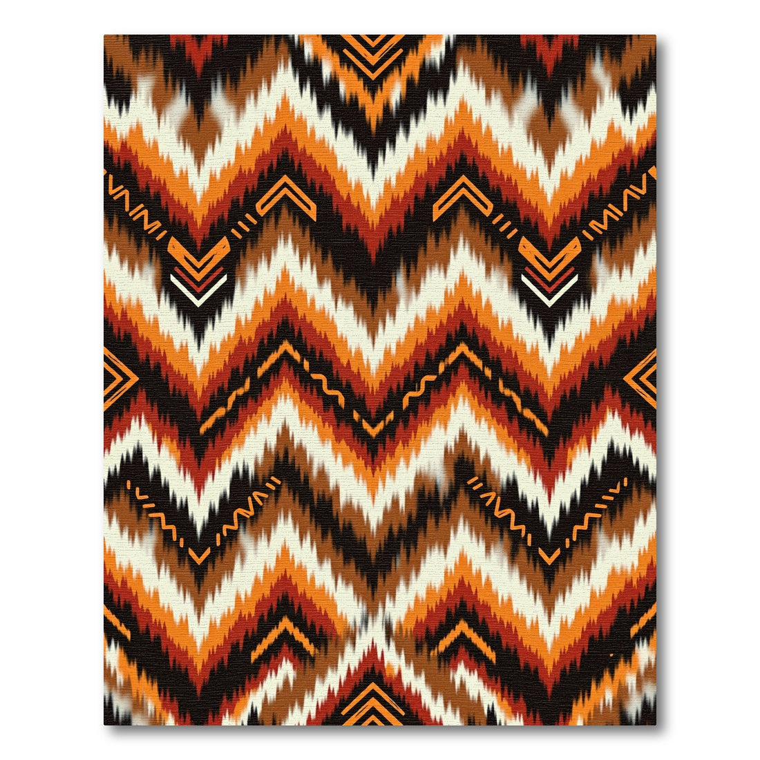 Earthy Tones Chevron Tribal Rug
