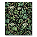 Gothic White Rose Thorny Vine Rug