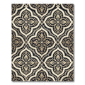 Elegant Black and Gold Damask Trellis Rug