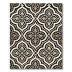 Elegant Black and Gold Damask Trellis Rug