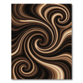 Earthy Brown Cream Abstract Liquid Swirl Rug