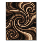 Earthy Brown Cream Abstract Liquid Swirl Rug