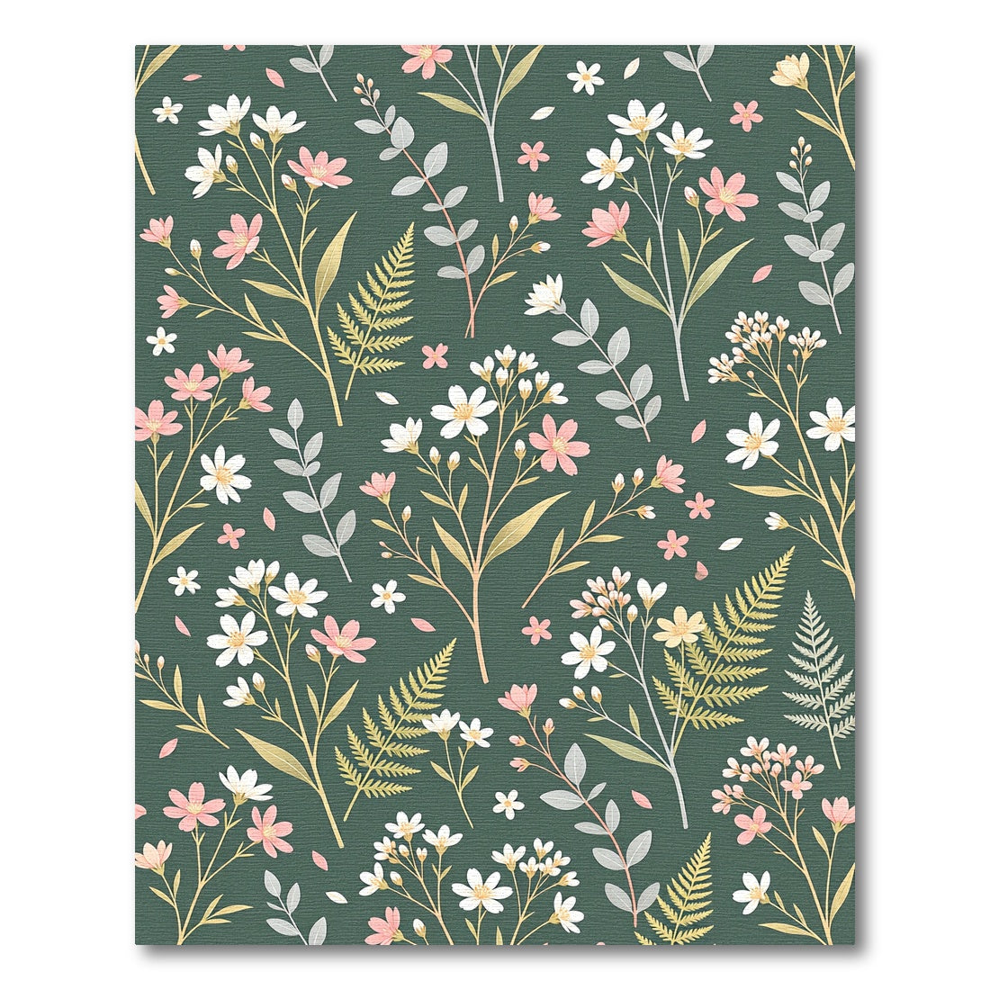 Delicate Pink White Botanical Bloom Rug