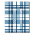 Distressed Blue and White Plaid Tartan Rug