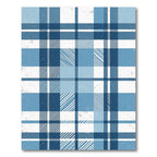 Distressed Blue and White Plaid Tartan Rug