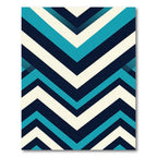 Modern Teal Navy Chevron Stripe Rug