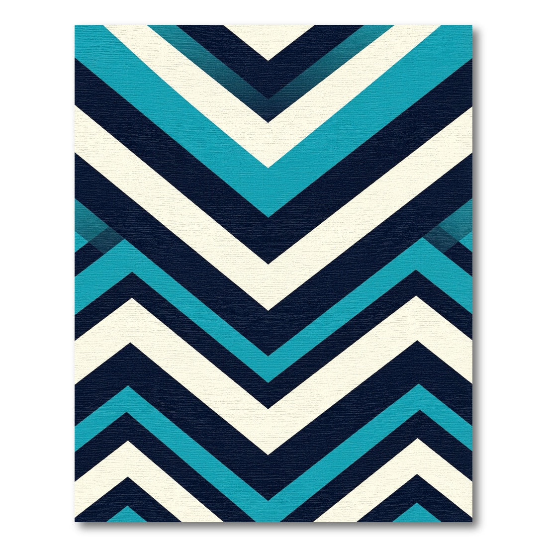 Modern Teal Navy Chevron Stripe Rug