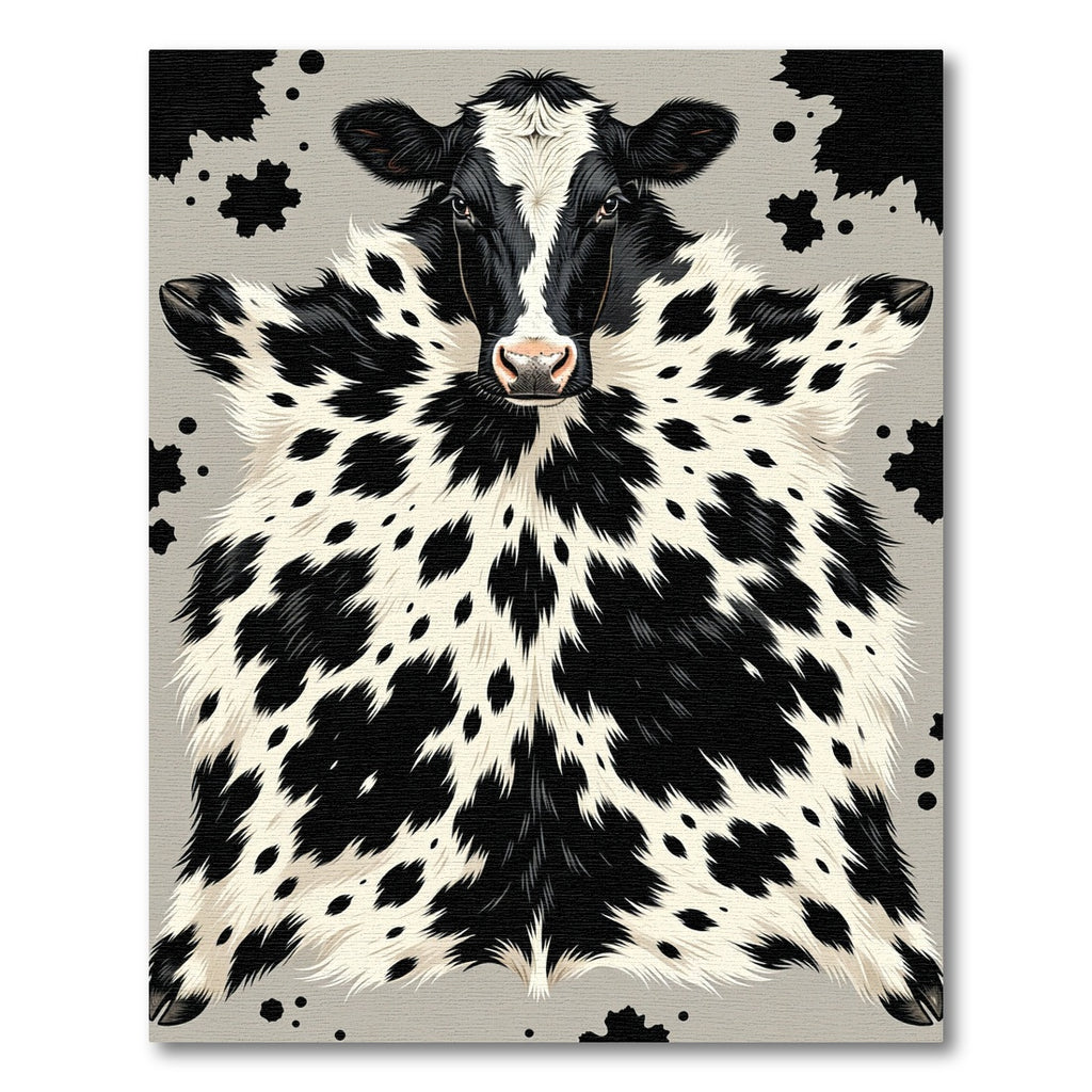 Bold Monochromatic Holstein Spotted Cow Hide Rug