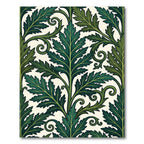 Lush Emerald Acanthus Leaf Scrollwork Rug