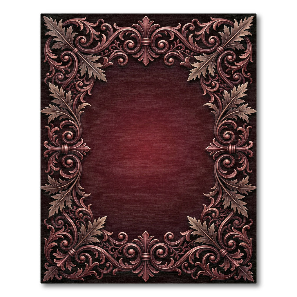 Ornate Rococo Vine Border Rug