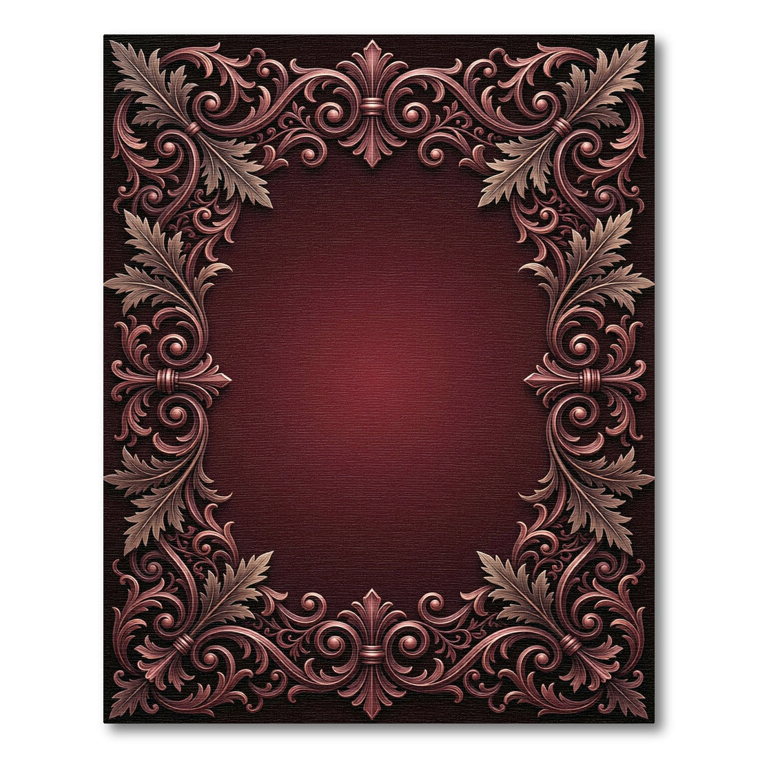 Ornate Rococo Vine Border Rug