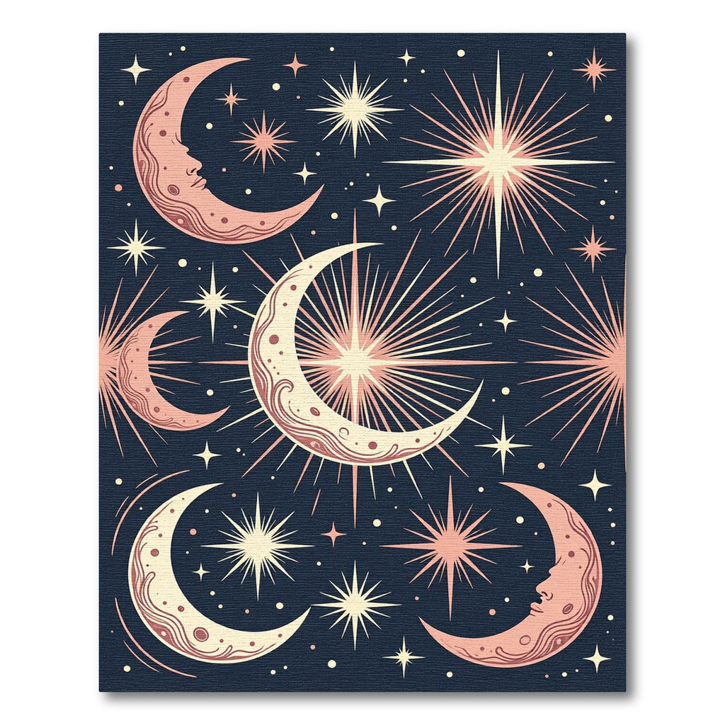 Celestial Moon and Starry Night Rug