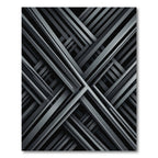 Monochromatic Geometric Intersecting Linear Art Rug