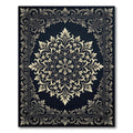Golden Cream Acanthus Scroll Mandala Rug