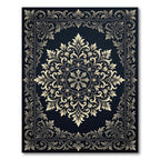 Golden Cream Acanthus Scroll Mandala Rug