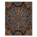 Sharp Orange Gray Radial Sunburst Rug