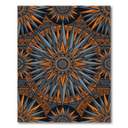 Sharp Orange Gray Radial Sunburst Rug