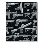 Graphic Monochrome Tactical Weaponry Grid Rug