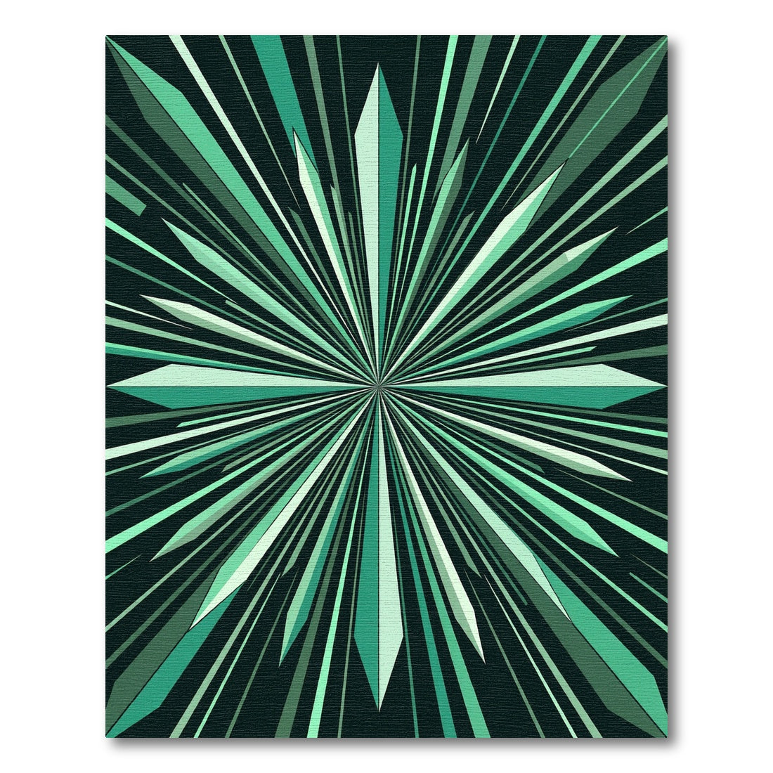Radiant Crystal Starburst Green Rug