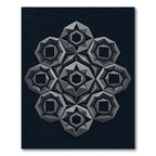 Monochromatic Geometric Medallion Arrangement Rug