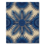 Deep Blue Tropical Palm Medallion Rug
