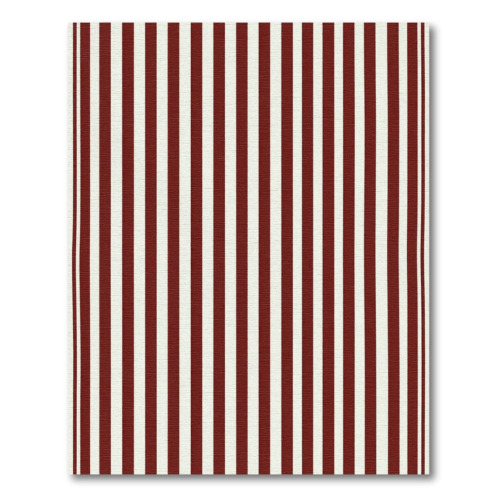 Bold Crimson White Vertical Stripes Rug