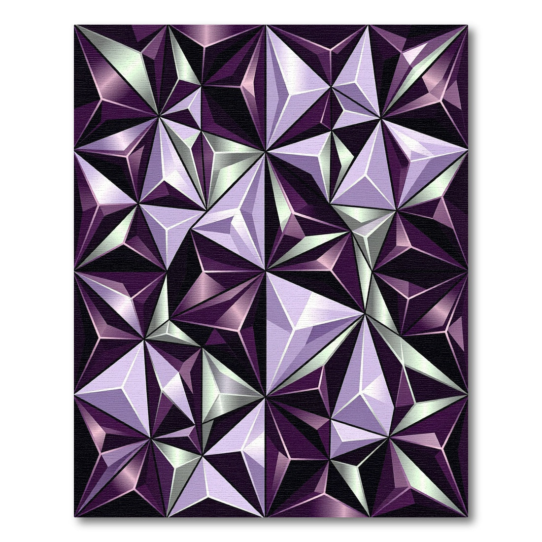 Geometric Amethyst Crystal Facet Rug