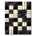 Modern Monochromatic Grid Glowing Square Rug
