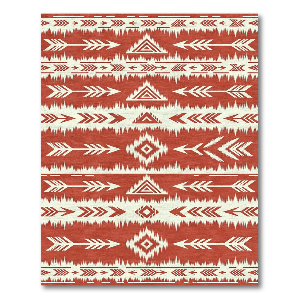 Terracotta Arrow Geometric Tribal Rug