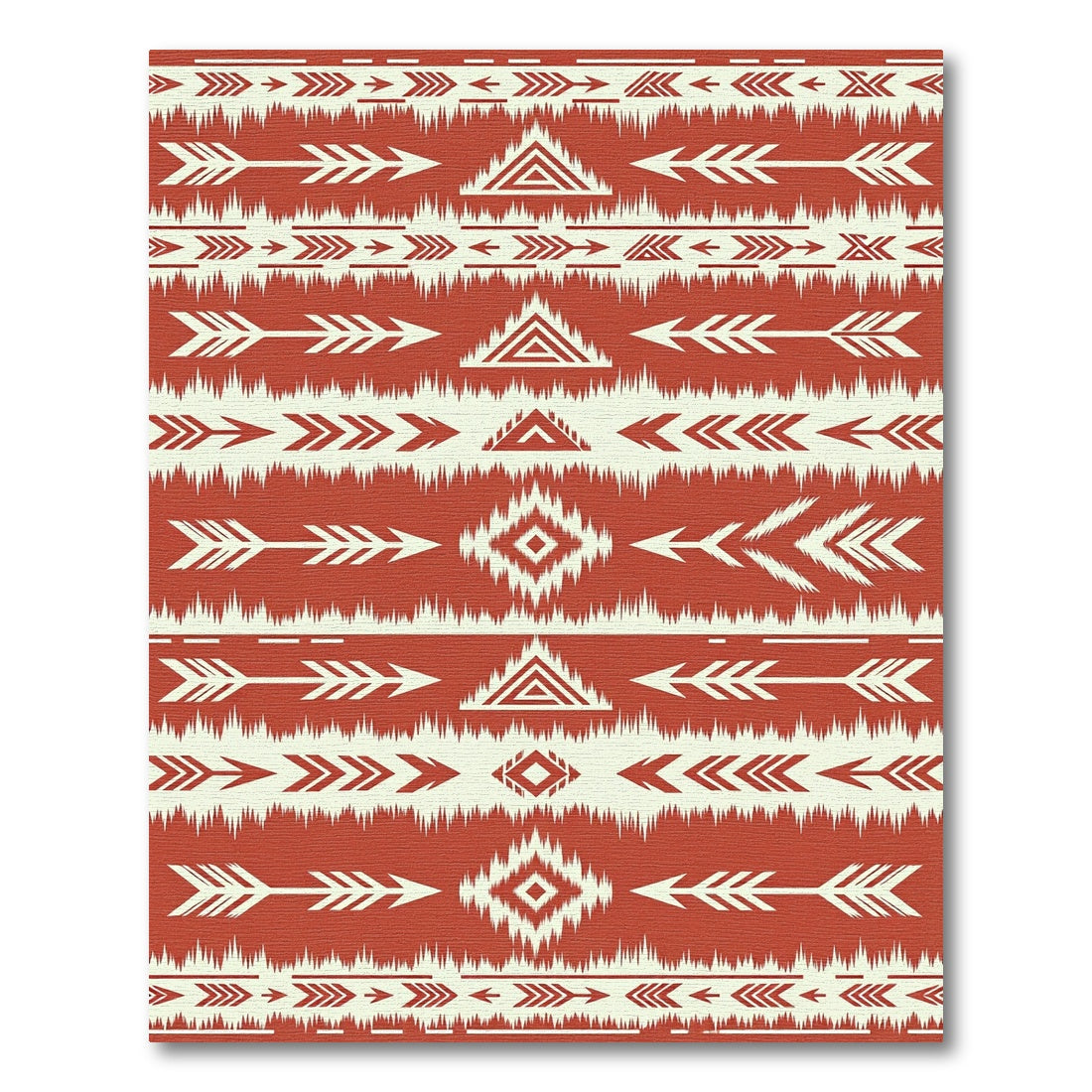 Terracotta Arrow Geometric Tribal Rug