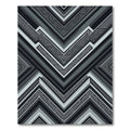 Monochromatic Angular Charcoal Geometric Chevron Rug